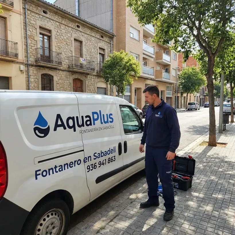 Técnico fontanero con furgoneta en Sabadell - AquaPlus